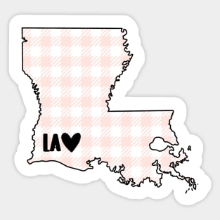 USA States: Louisiana (pink plaid) Sticker